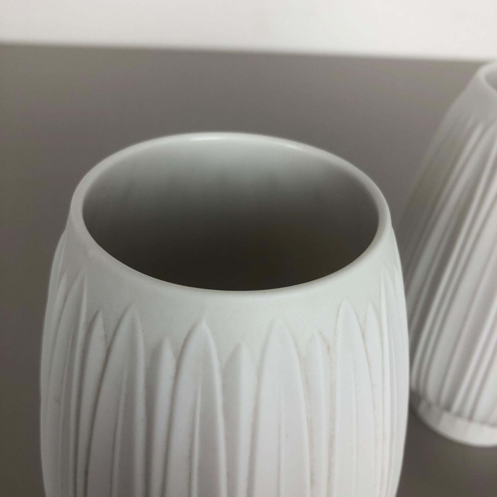 Set Of 2 Porcelain Op Art "Artichoke" Vase By Heinrich Selb, Germany, 1970s photo vintage