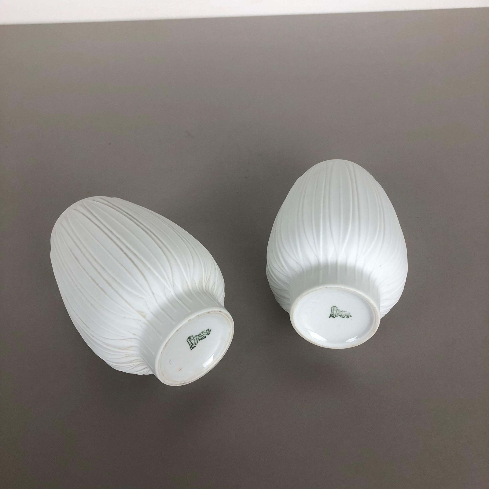 photo vintage Set Of 2 Porcelain Op Art "Artichoke" Vase By Heinrich Selb, Germany, 1970s