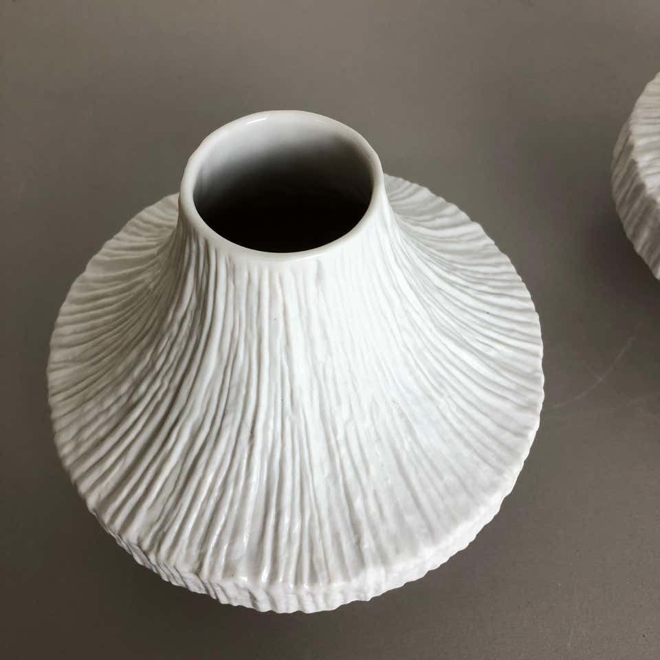 Set Of 2 Porcelain Op Art "Stone" Vase By Heinrich Selb, Germany, 1970s photo buy