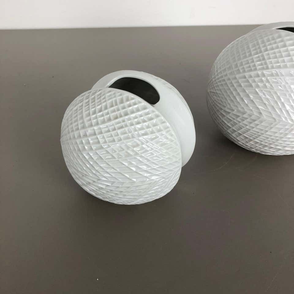 Set Of 2 Porcelain Op Art "Jojo" Vase By Wunsiedel Bavaria, Germany, 1970s photo Home Decor