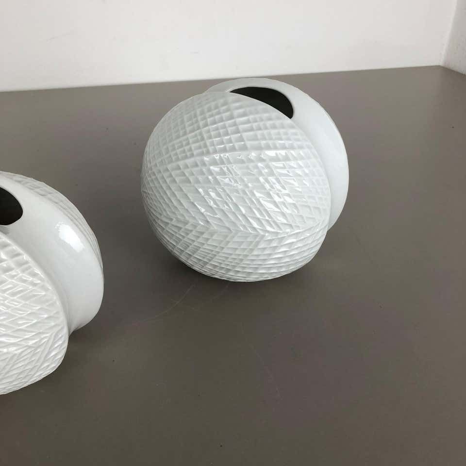 Set Of 2 Porcelain Op Art "Jojo" Vase By Wunsiedel Bavaria, Germany, 1970s photo 443.0