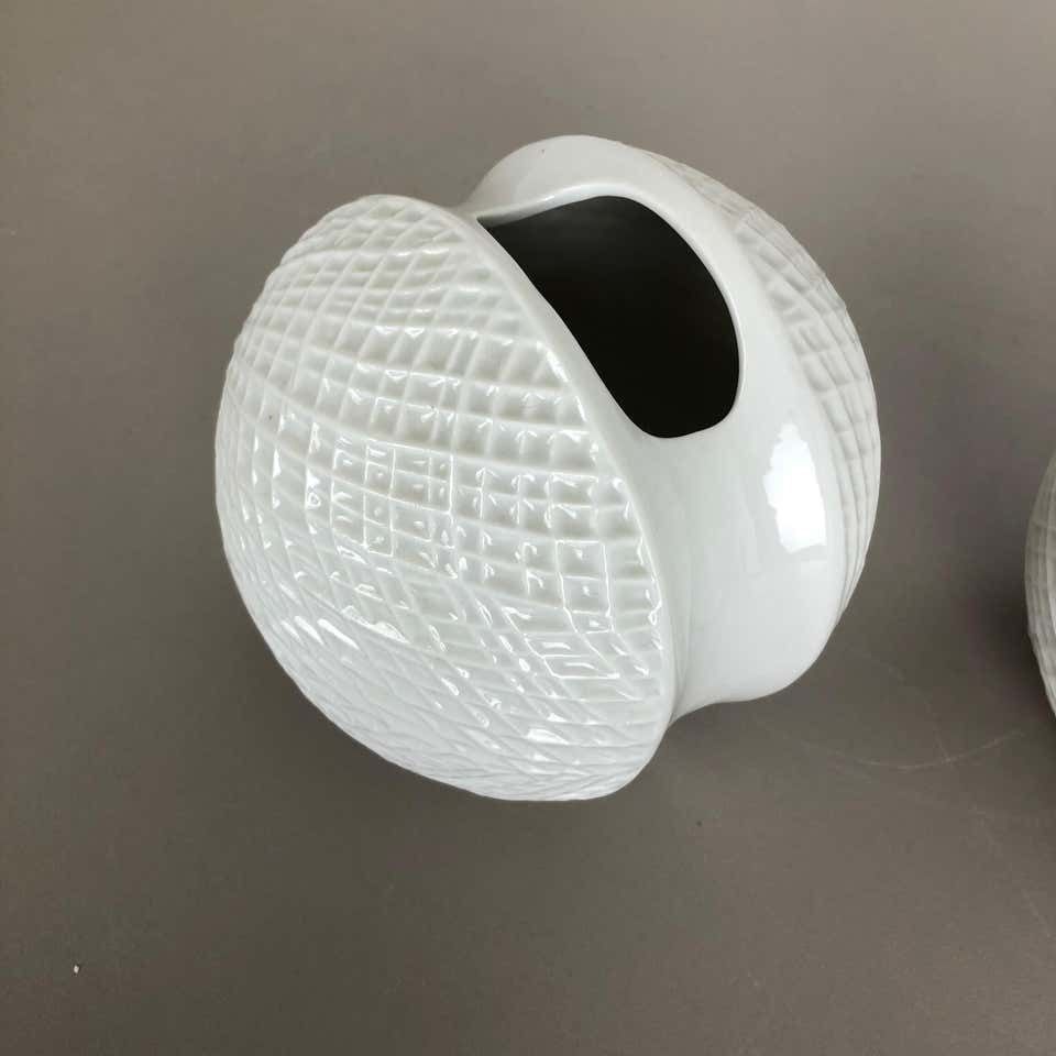 Home Decor Set Of 2 Porcelain Op Art "Jojo" Vase By Wunsiedel Bavaria, Germany, 1970s photo