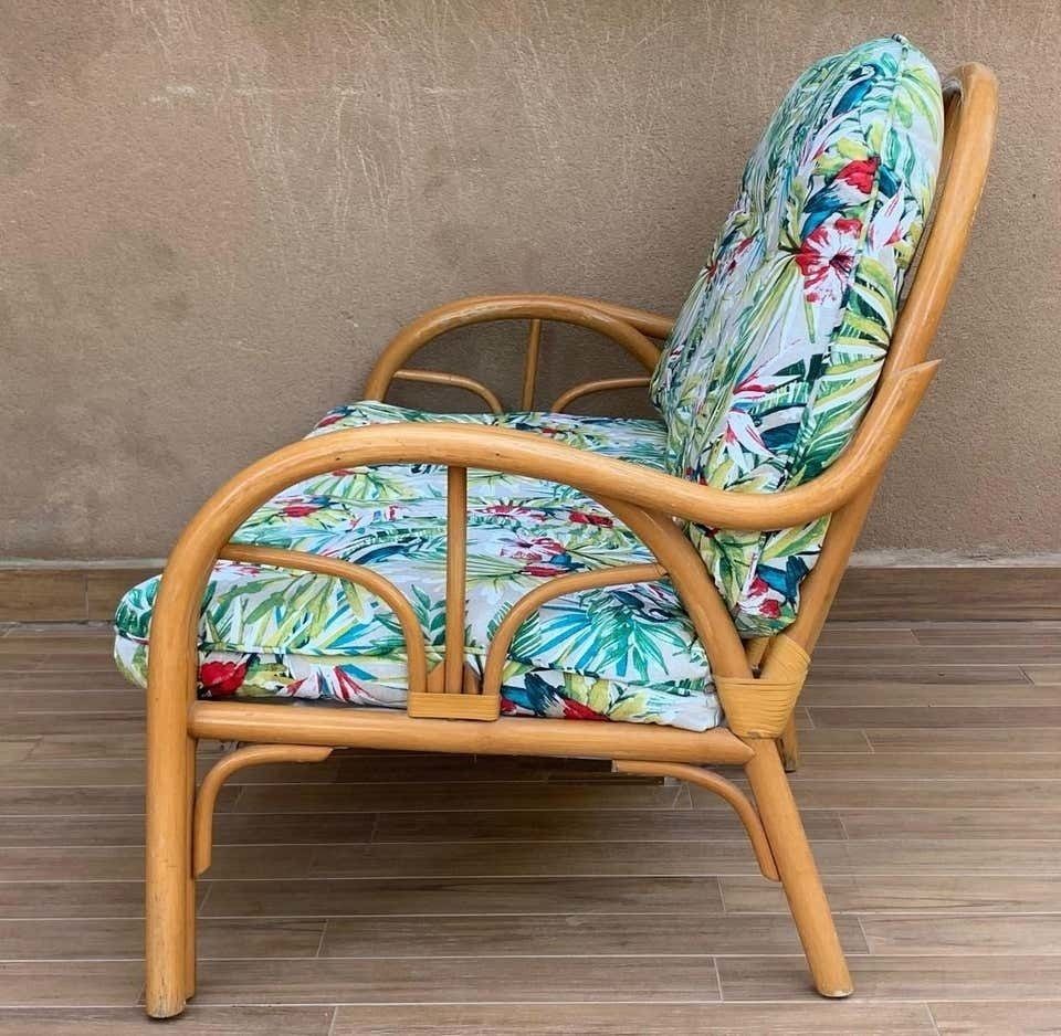 photo for sale Ensemble de salon de jardin Mid-Century Modern en bambou, Italie, avec canapé et fauteuils à bascule