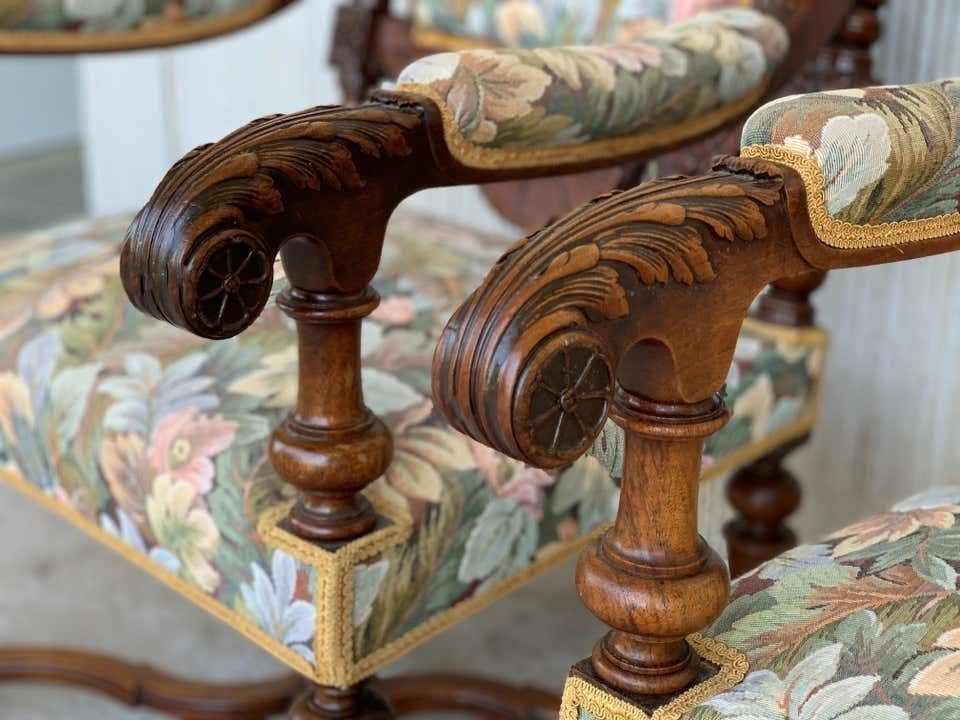 photo furniture Louis XVI Style French Pair Of Carved Walnut Armchairs, 1900s