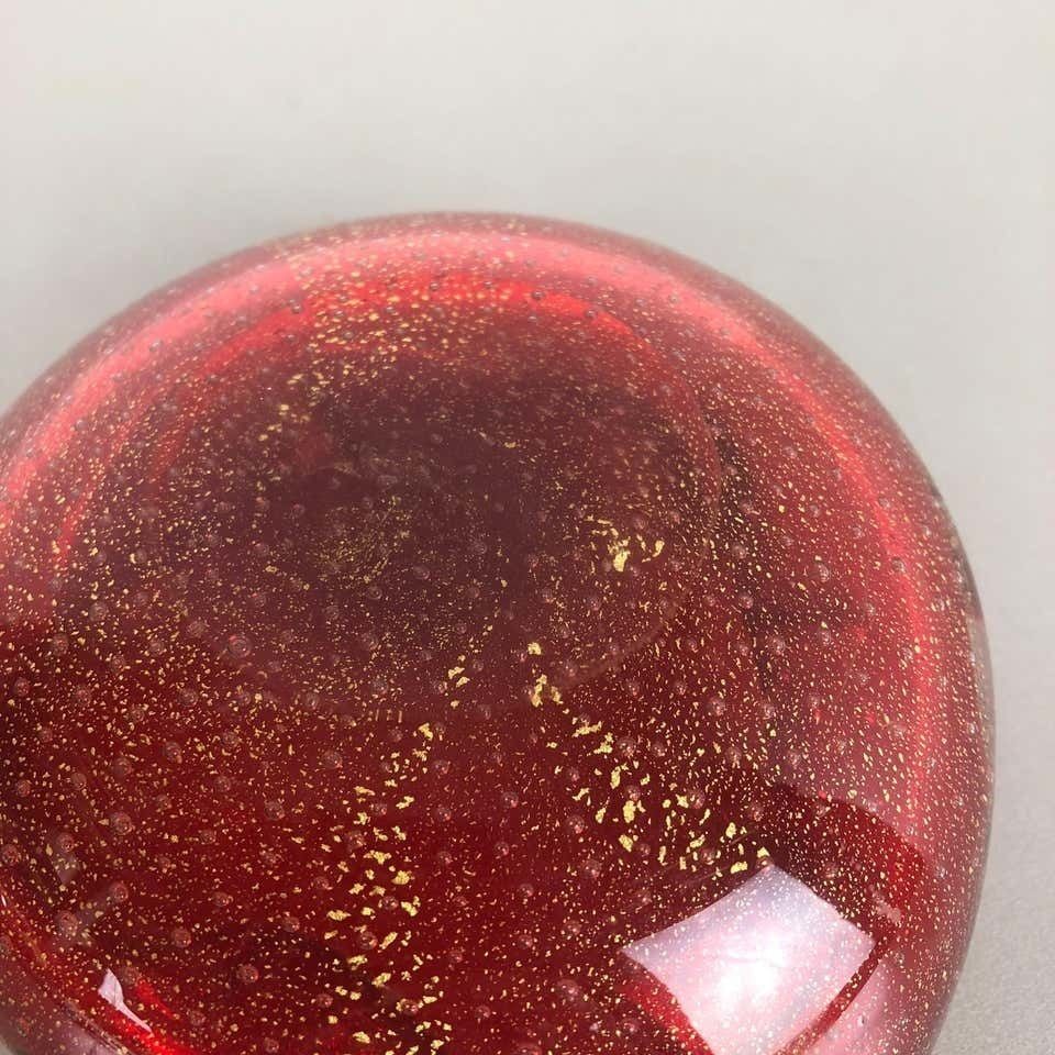 photo buy Large Murano Glass "Gold Dust" Bowl Element Shell Ashtray Murano, Italy, 1970s