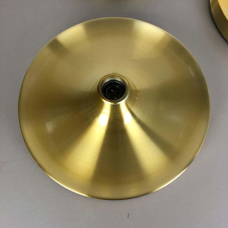 2040.0 Set Of Three Gold 1960s Charlotte Perriand Disc Wall Light By Honsel, Germany photo