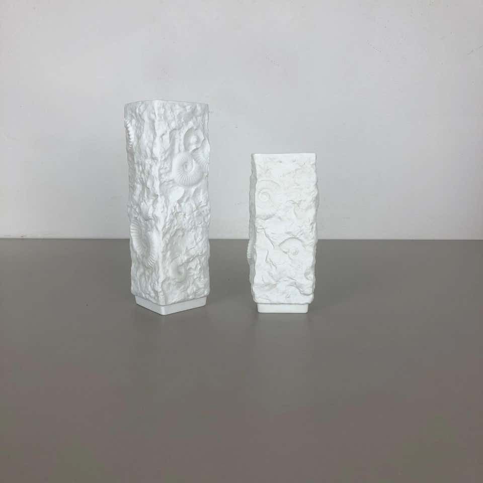 Set Of 2 Original 1970s Op Art Biscuit Porcelain Vase By Ak Kaiser, Germany photo furniture