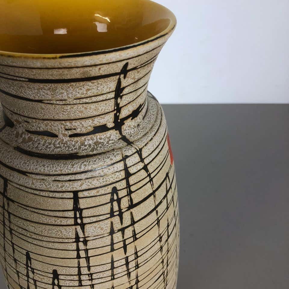 Large Op Art Abstract Pottery Floor Vase Made By Bay Ceramics, Germany, 1960s photo buy