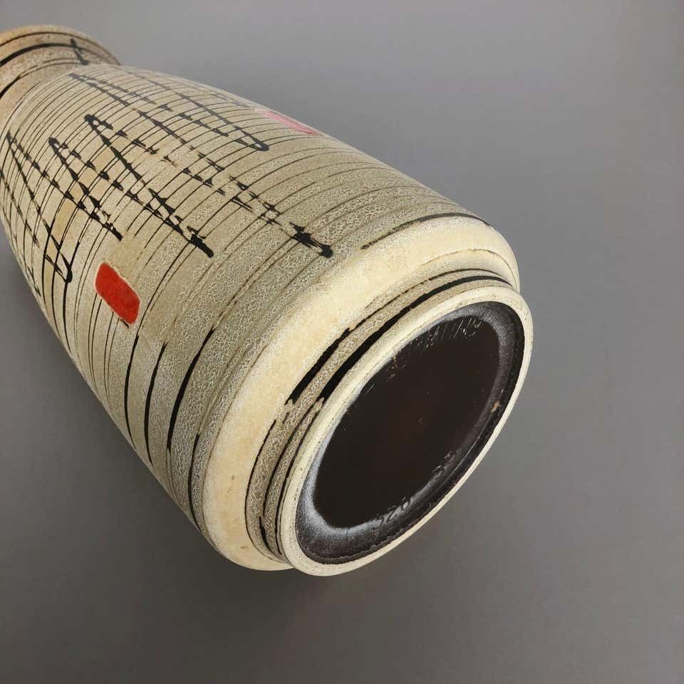 photo vinterior Large Op Art Abstract Pottery Floor Vase Made By Bay Ceramics, Germany, 1960s