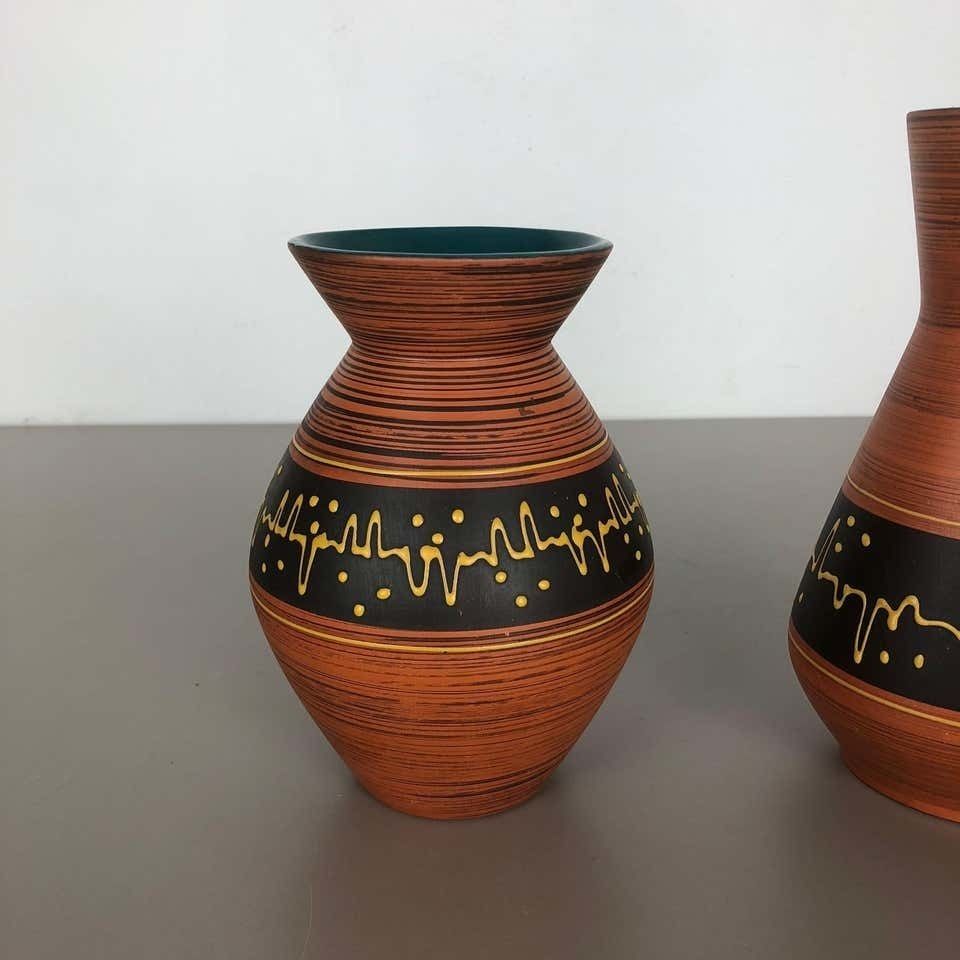 Set Of 2 Ceramic Pottery Vase Heinz Siery Carstens Tönnieshof, Germany, 1960s photo Home Decor