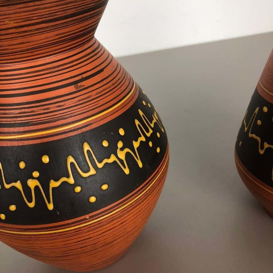 Set Of 2 Ceramic Pottery Vase Heinz Siery Carstens Tönnieshof, Germany, 1960s photo vintage