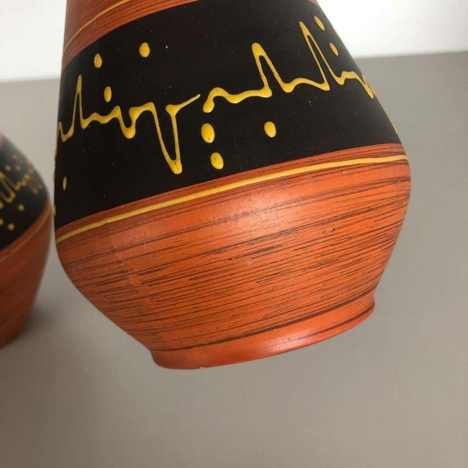photo vintage Set Of 2 Ceramic Pottery Vase Heinz Siery Carstens Tönnieshof, Germany, 1960s