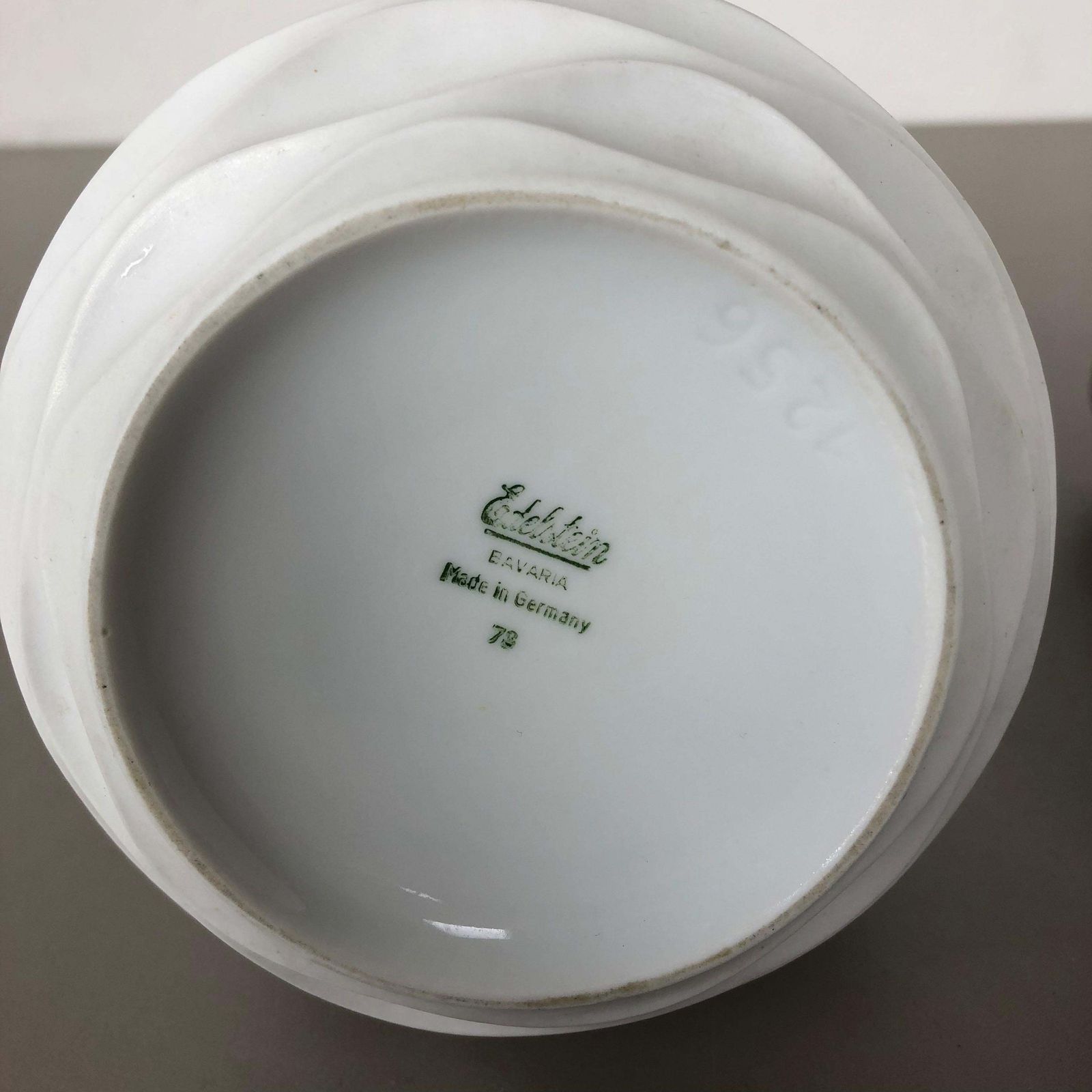 photo vinterior Set Of 2 Op Art Biscuit Porcelain Jug Vases By Edelstein Bavaria, Germany, 1970s