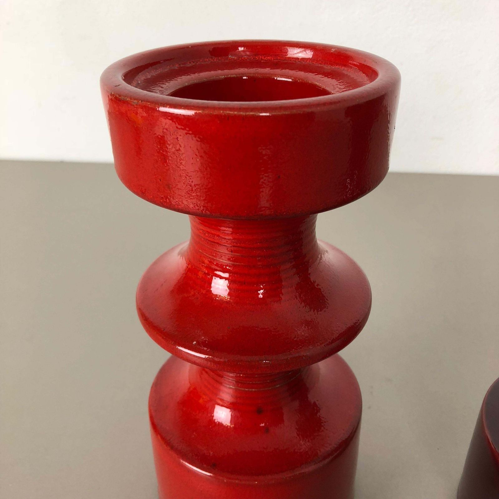 Home Decor Set Of Two Pottery Candleholder By Cari Zalloni For Steuler, Germany, 1970s photo