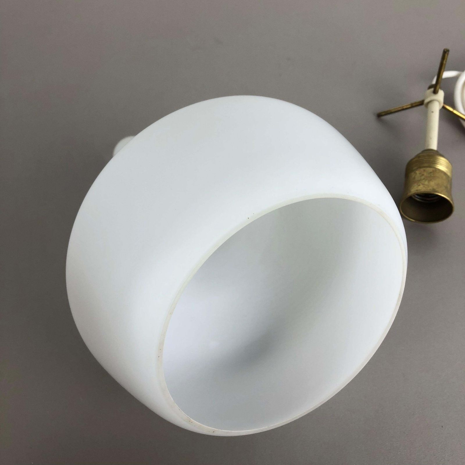 photo buy Original Midcentury Stilnovo Style Opal Glass Tube Hanging Light, Italy, 1950