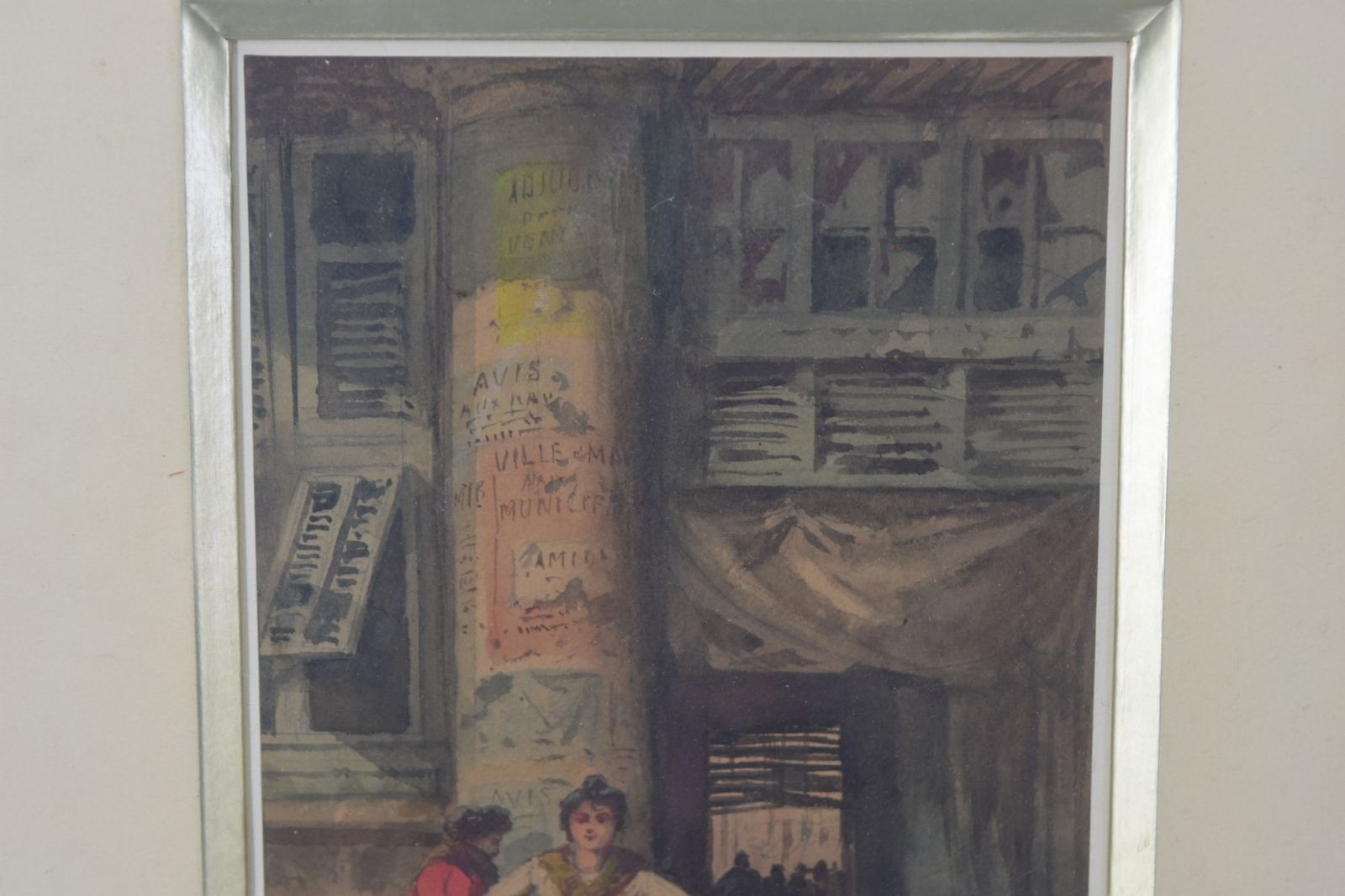 Marseillaise Street Scene Painted In Watercolor By émile Henry Marseille photo furniture