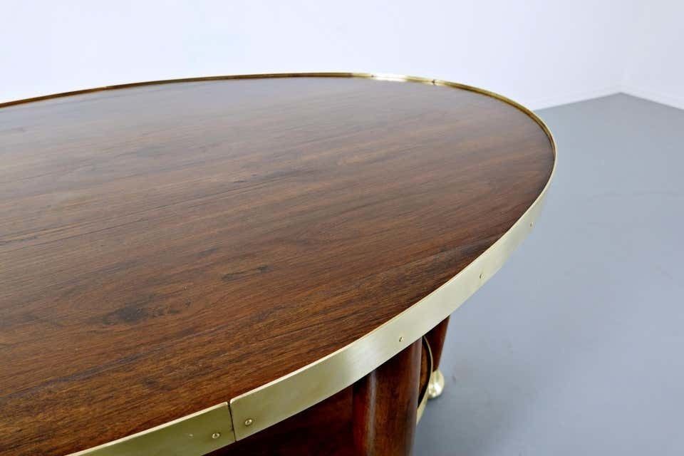 Art Nouveau Table In The Style Of Adolf Loos, Wood And Brass, Circa 1910 photo furniture