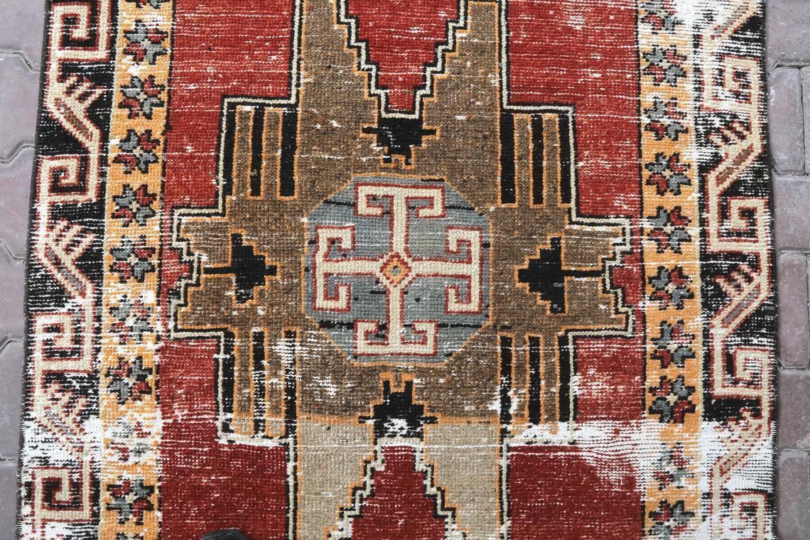 Vintage Runner, 3'5x12'4 Feet, Anatolian Runner Rug, Hand Knotted Runner , Runner Rug,Vintage Rug, Oushak Rug,Decorative Rug,Rug Runner photo vinterior