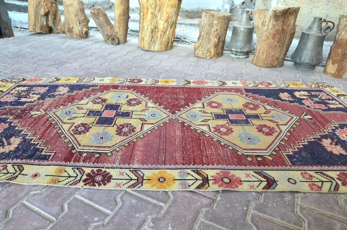 Turkish Rug, Runner Rug, 3.4x7.8 Rug, Unique Design, Runner, Anatolian Old Runner, Wool Rug, Oushak Rug, Carpet Rug, Decorative Rug, Rugs photo 309.0
