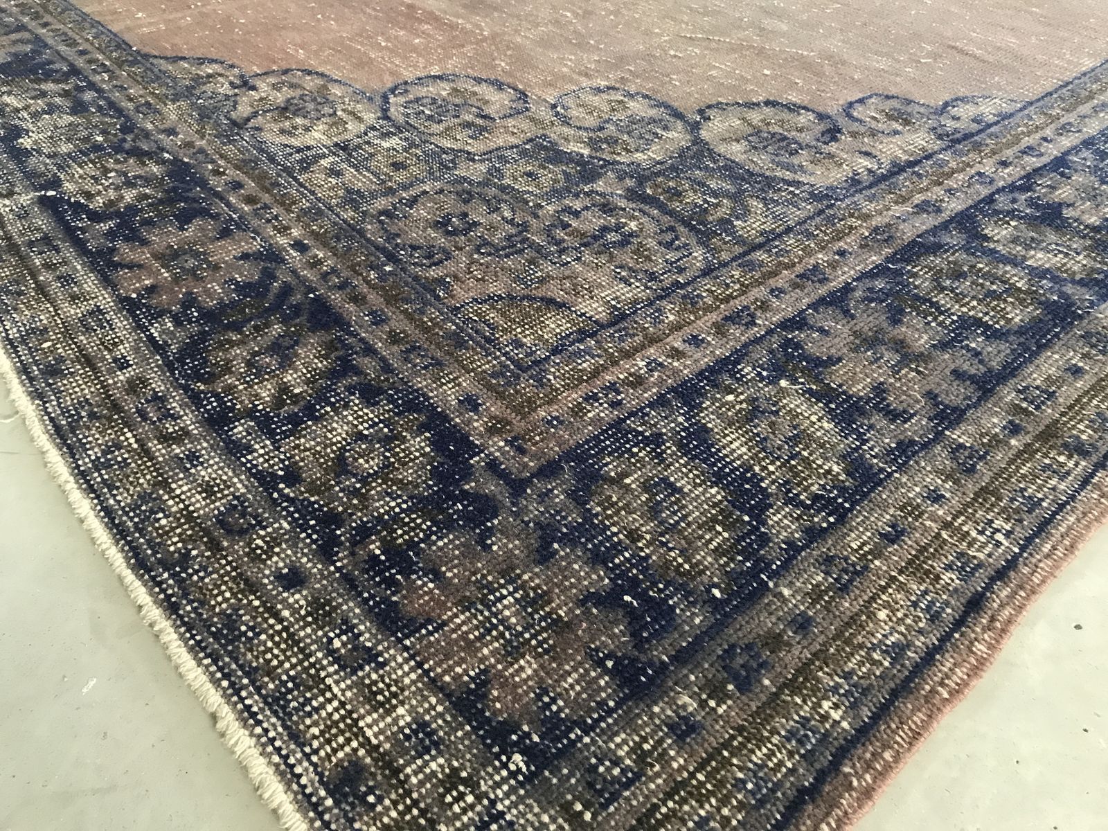 Navy Blue,Turkish Rug Anatolian Rug,Turkish Handmade Rug,Handwoven Rug,Natural Rug,Oushak Rug,Bohemian Rug,Antique Wool Rug photo vinterior