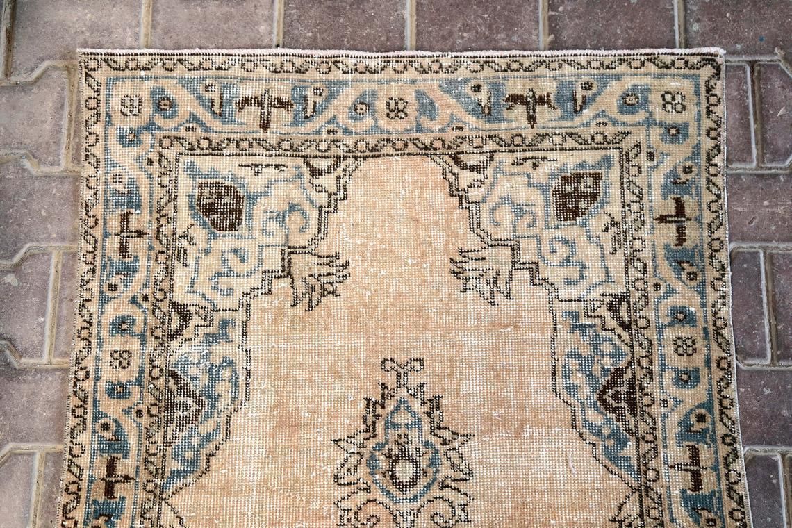 Turkish Runner Rug, Handwoven Rug,Small Size Runner Rug, Anatolian Rug, Design Floor Rugs, Bohemian Rug, Oushak Rug, Old Rug, Fadet Rug photo 254.0