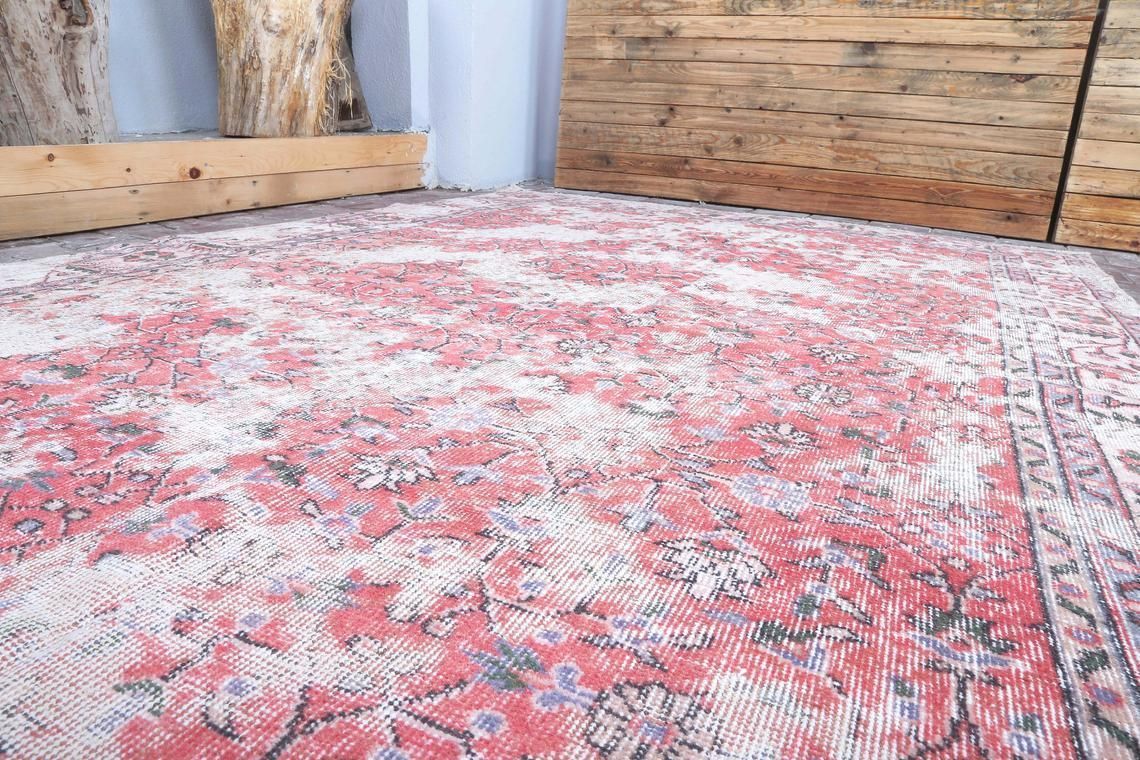 Anatolian Rug, Turkish Rug, Wool Rug, Vintage Rug, Oushak Rug, Decorative Rug, Bohemian Rug, Area Rug, Handmade Rug, Floor Rug, Fadet Rug photo furniture