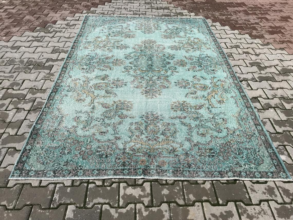 Blue Rug,6''X9'3’'Rug,Vintage Anatolian Rug,Tribal Rugs,Boho Rug,Handwoven Rug,Decorative Rug,Pastel Rug,Floor Rug,Turkish Rug,Design Rug photo furniture