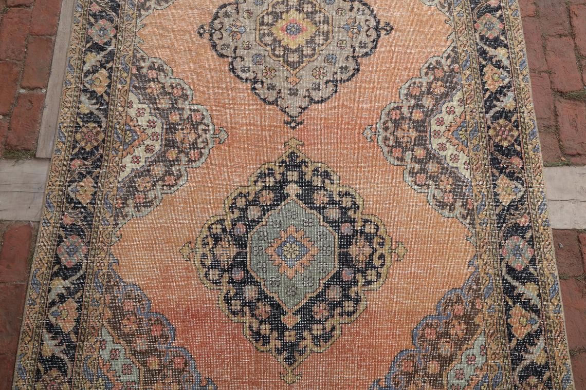 Anatolian Runner Rug, Wide Runner Rug, Runner Rug, Turkish Runner Rug, Hallway Rug, Antique Runner Rug, Oushak Runner Rug, 4.8 X 13.4 Ft photo furniture