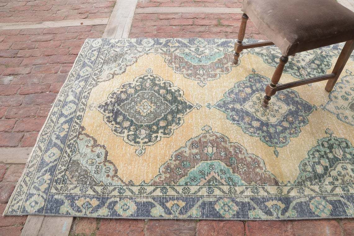 Oushak Runner Rug, Hallway Rug, Rare Runner Rug, Handmade Runner Rug, Vintage Runner Rug, Anatolian Runner Rug, Bohemian Rug, 4.2 X 11.8 Ft photo for sale