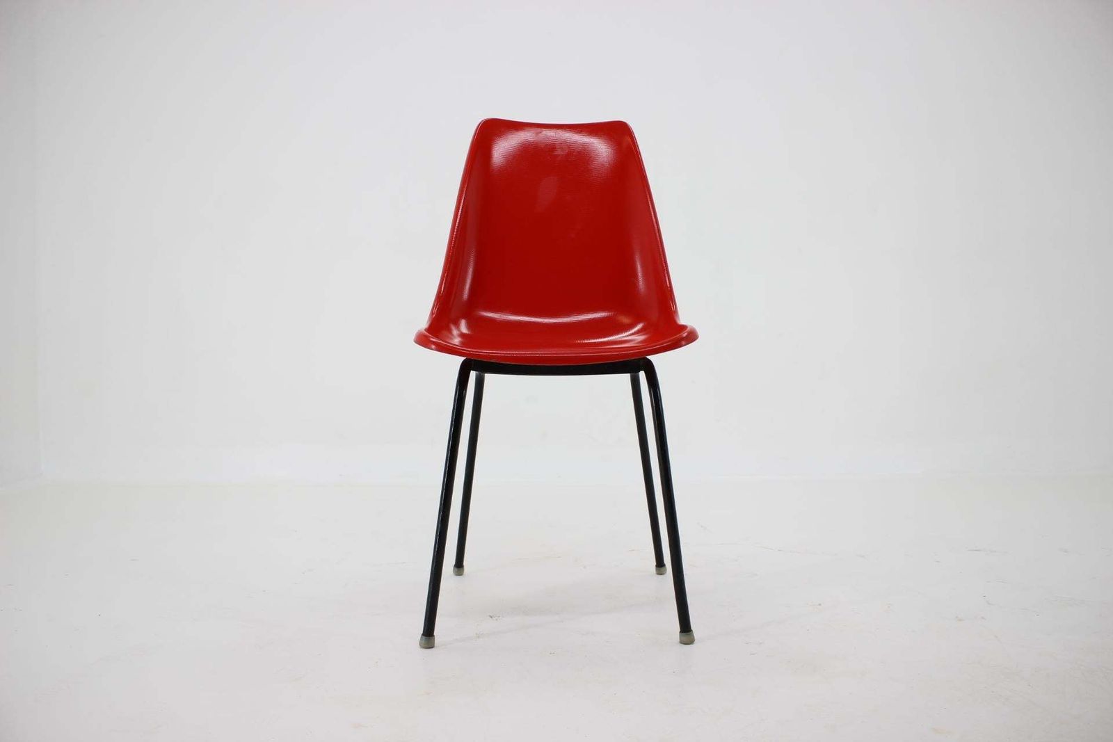Red Design Fiberglass Dining, Desk Chair / Czechoslovakia, 1960s photo 396.0
