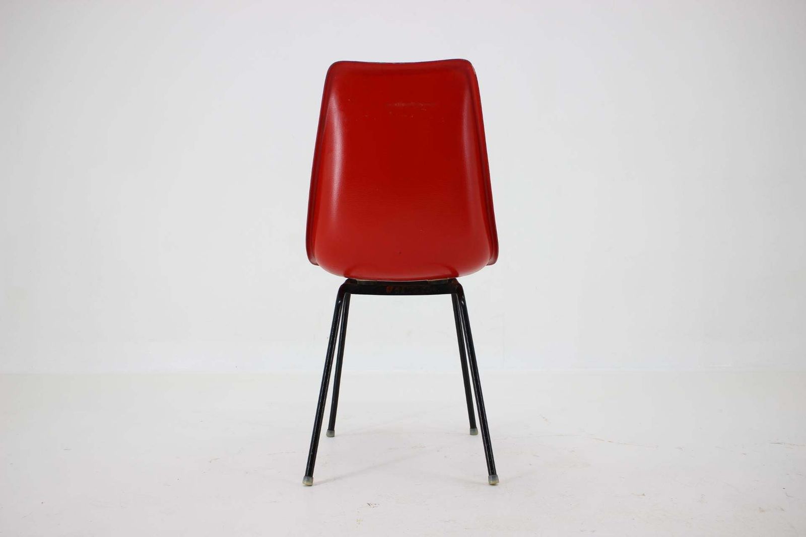 Red Design Fiberglass Dining, Desk Chair / Czechoslovakia, 1960s photo vinterior