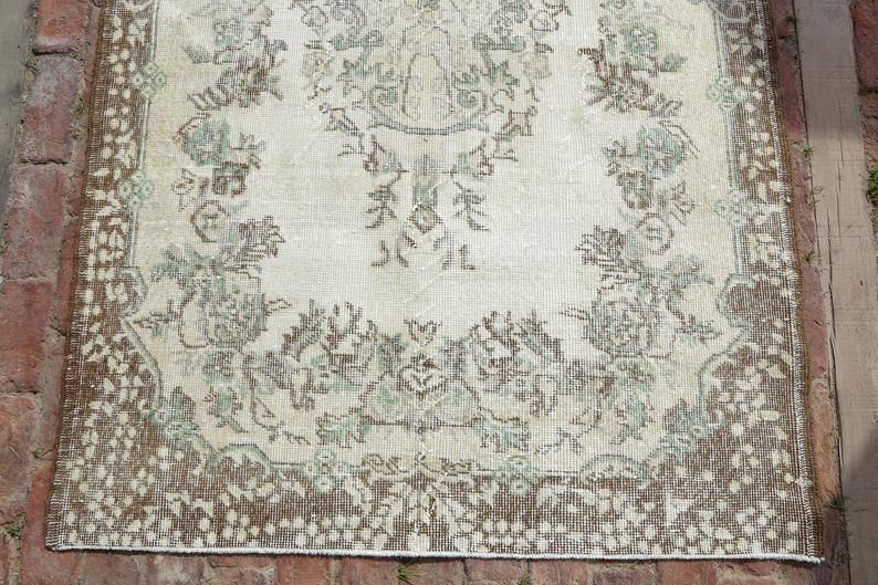 Vintage Rug, Anatolian Rug, Turkish Rug, Decorative Rug, Oushak Rug, Area Rug, Bohemian Rug, Oriental Rug, Handmade Rug photo for sale