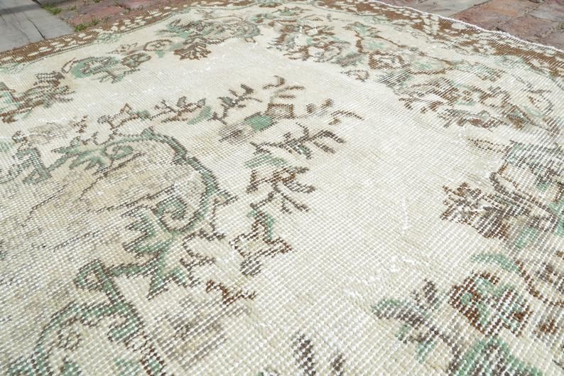 Vintage Rug, Anatolian Rug, Turkish Rug, Decorative Rug, Oushak Rug, Area Rug, Bohemian Rug, Oriental Rug, Handmade Rug photo vinterior