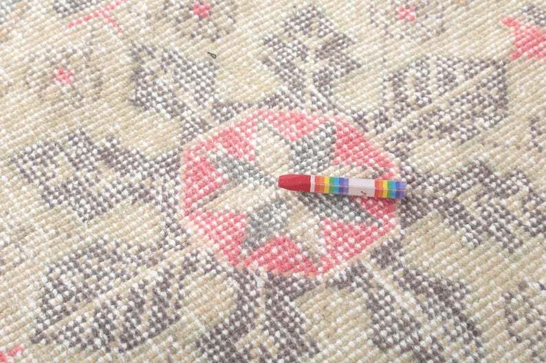 Wool Rug ,Area Rug, Turkish Rug, Oushak Rug, Handmade Rug, Vintage Rug, Decorative Rug, Beige Rug photo vintage