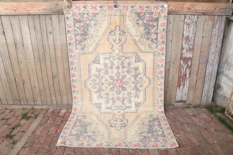 photo furniture Wool Rug ,Area Rug, Turkish Rug, Oushak Rug, Handmade Rug, Vintage Rug, Decorative Rug, Beige Rug