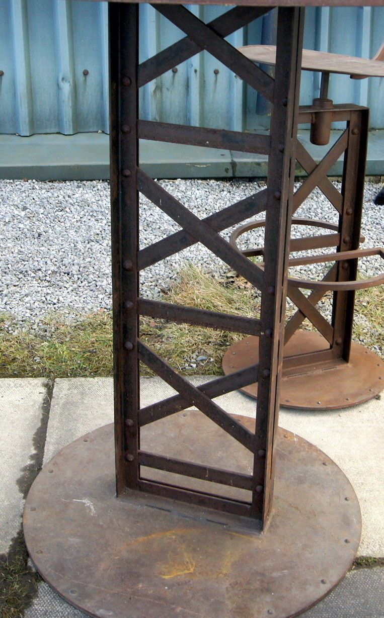 An Antique Industrial French Bistro Table And Chairs photo for sale