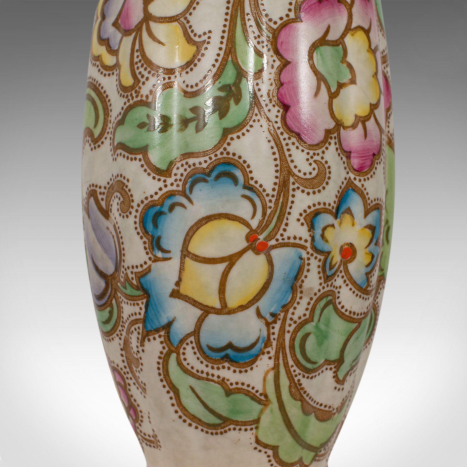 photo for sale Small Vintage Flower Vase, English, Ceramic, Goblet Urn, Art Deco, Circa 1940