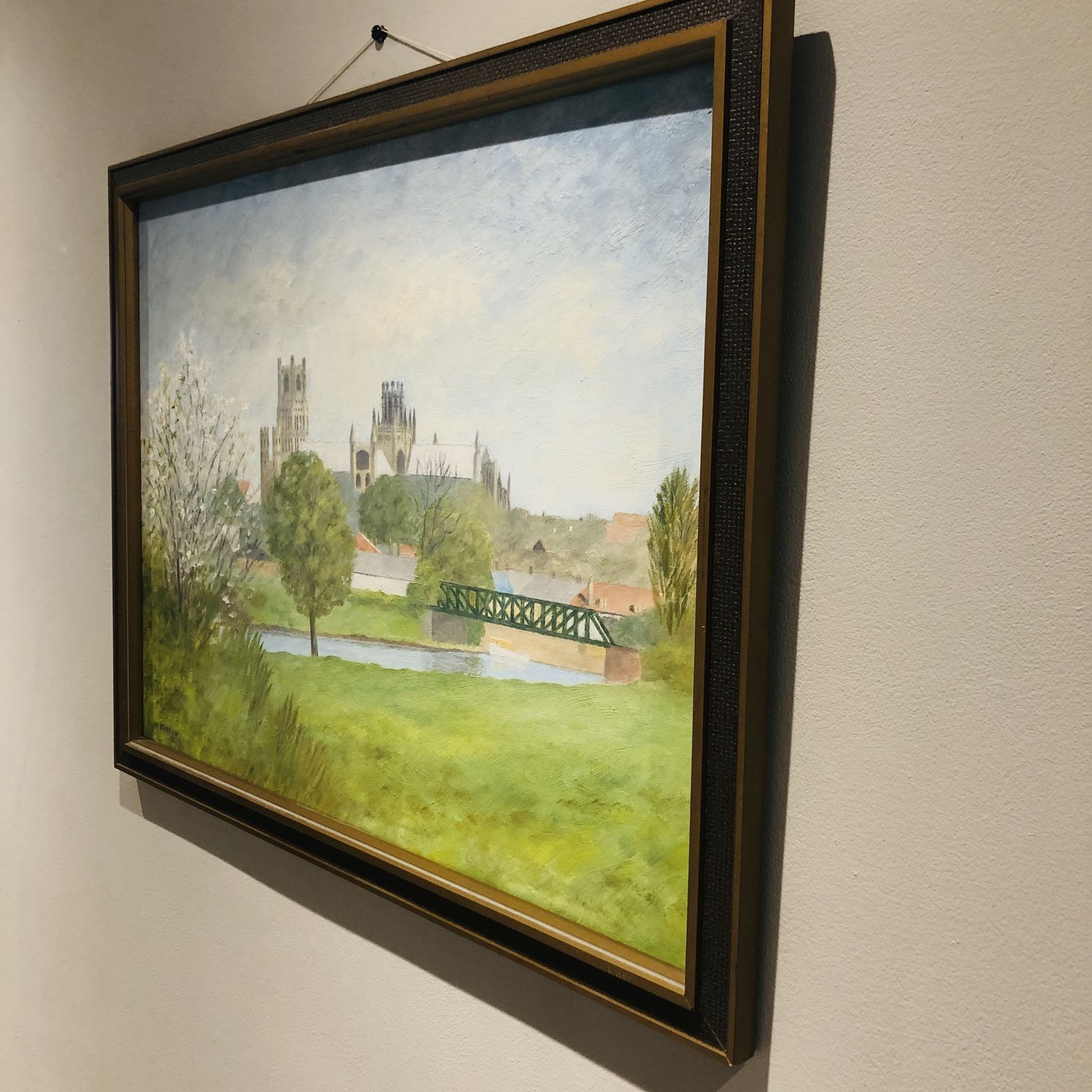 Oil Painting Of Ely Cathedral, Signed M. Farrow, 1980 photo 95.0