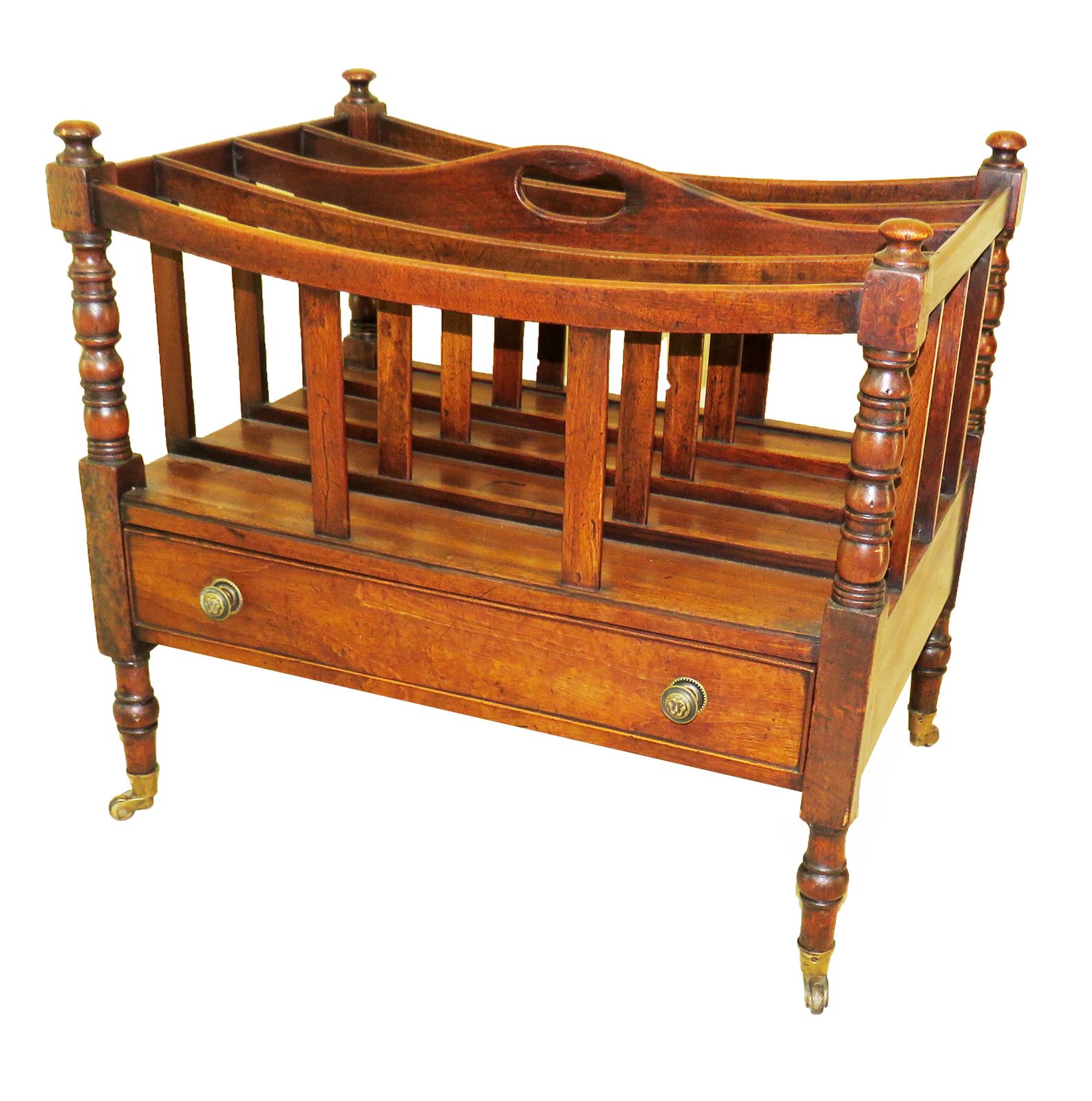 Antique Regency Mahogany Boat Shaped Canterbury (England, Circa 1820)