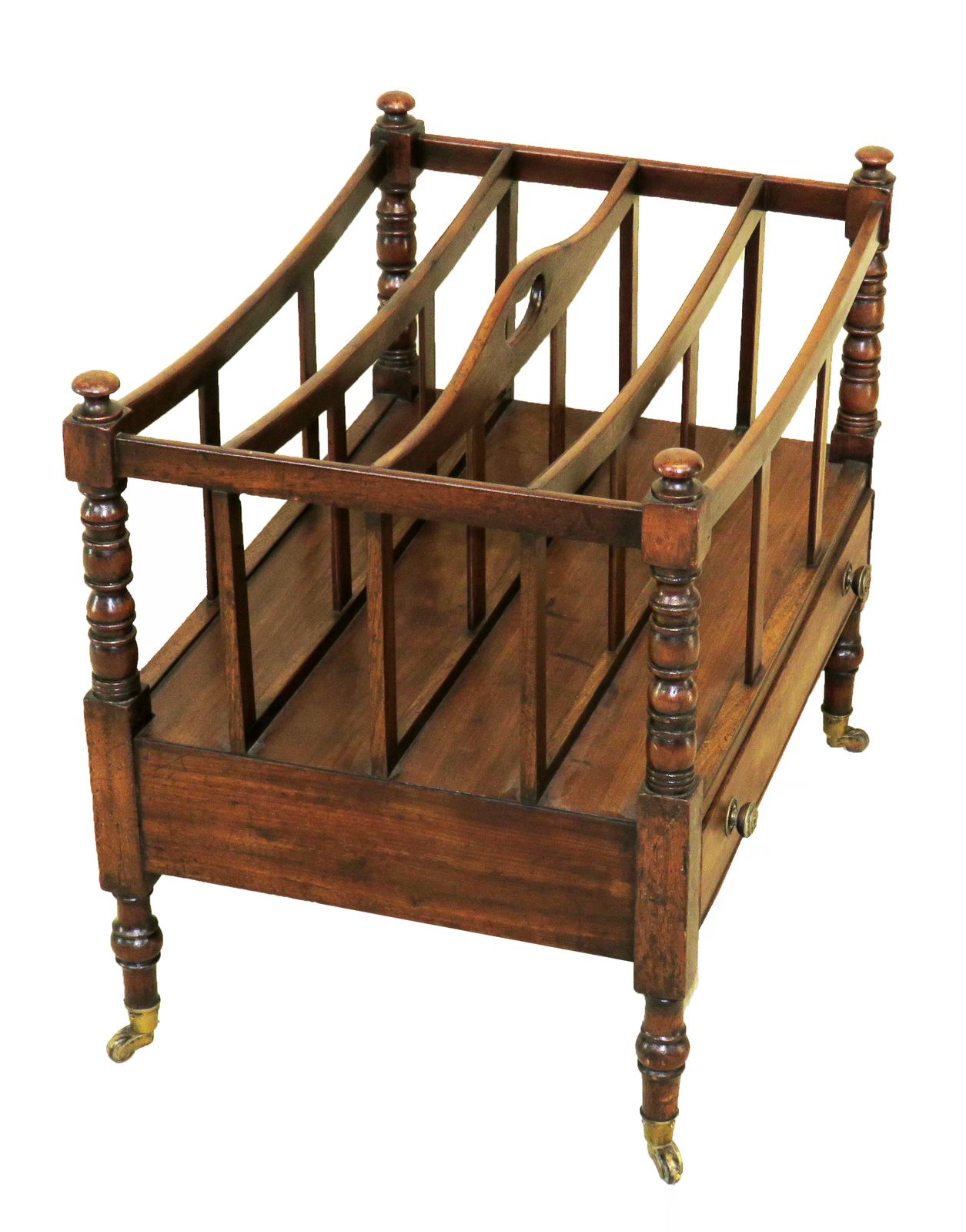 Antique Regency Mahogany Boat Shaped Canterbury (England, Circa 1820) photo furniture