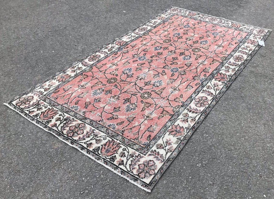 Turkish Rug,Bohemian Carpet,Vintage Oushak Area Carpet,Decorative Handmade Anatolian Wool Carpet