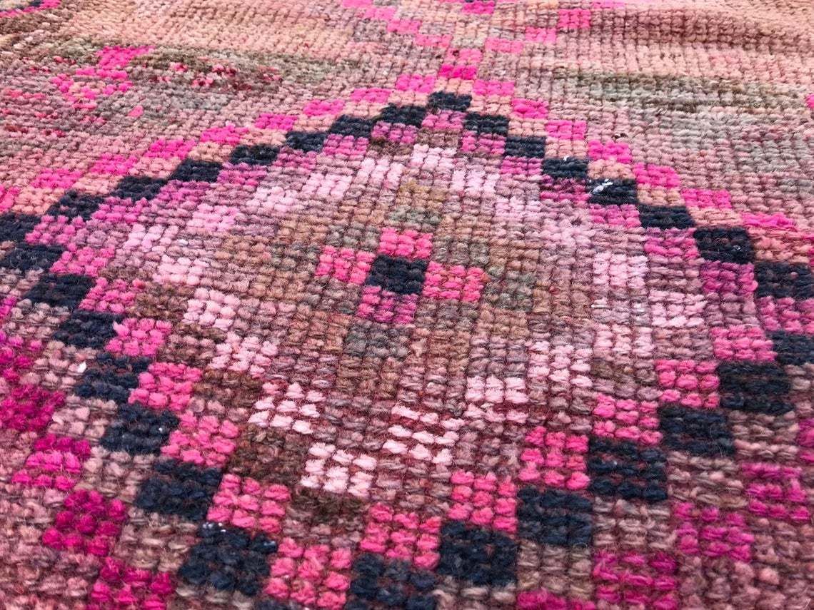 Turkish Pink 6'6x2'9 Ft,Runner Rug,Runner Rug,Oushak Runner,Wool Rug,Home Decor,Anatolian Runner,Turkish Rug,Bohemian Rug,Area Rug,Special photo Textiles