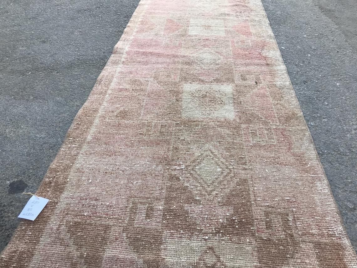 7'5x2'7feet,Turkish Runner Rug,Pastel Runner,Oushak Runner,Wool Rug,Home Decor,Anatolian Runner,Turkish Rug Runner,Hallway Rug,Faded Rug photo 264.0