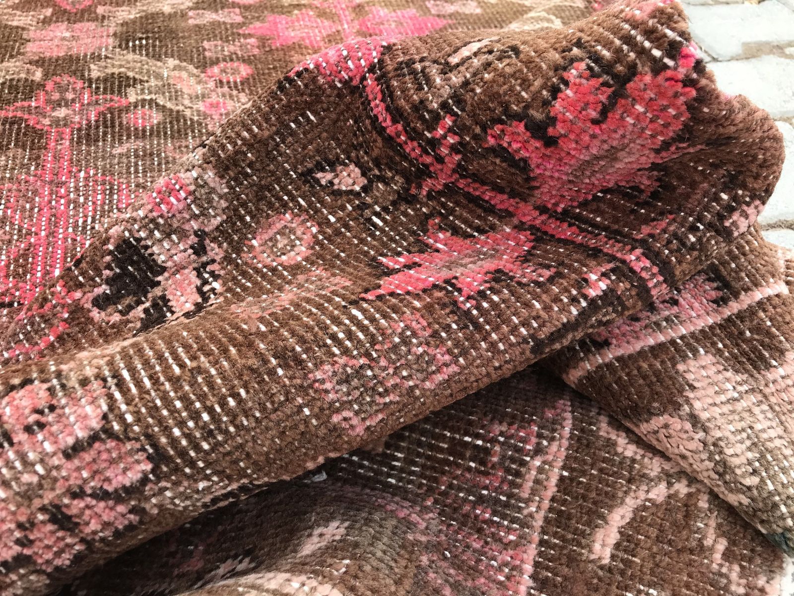 Anatolian Runner Pink Rug,Bohemian Runner Rug,Oushak Runner Rug,Turkish Runner Rug,Runner Rug,Decorative Runner Rug,Home Decor,Aztec Rug photo furniture