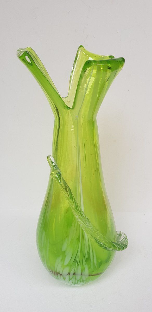 Mid Century Murano Glass Art Pieces Vase And Bowl, Set Of 2 photo 404.56