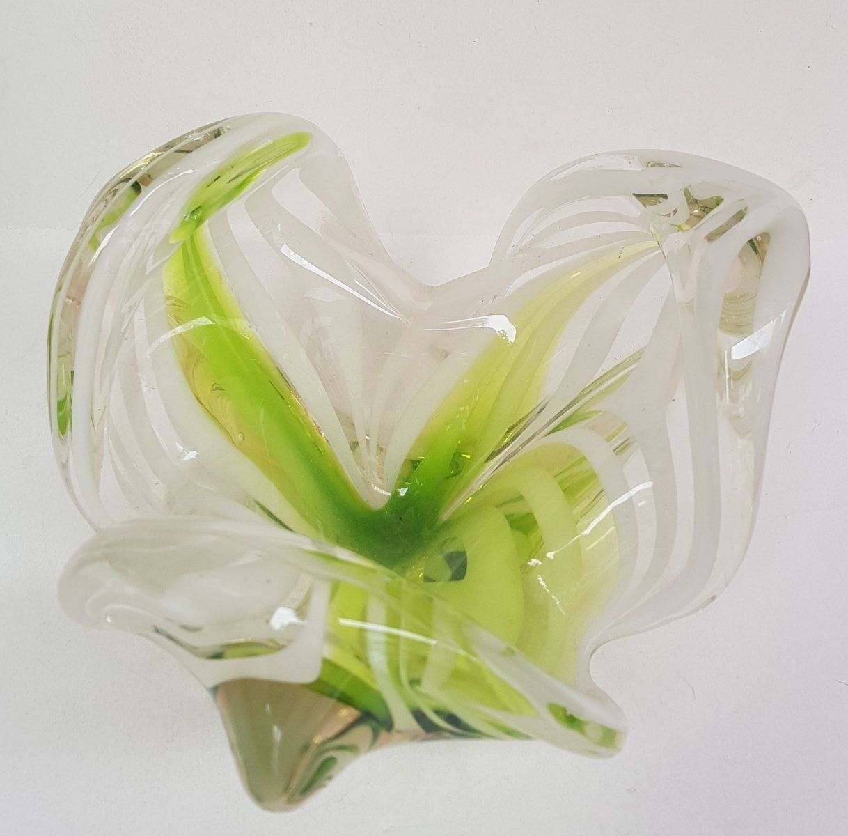 Mid Century Murano Glass Art Pieces Vase And Bowl, Set Of 2 photo vinterior