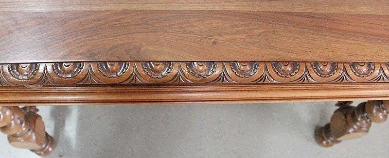 photo furniture Office Table In Solid Walnut, Louis XIII Style  19th Century