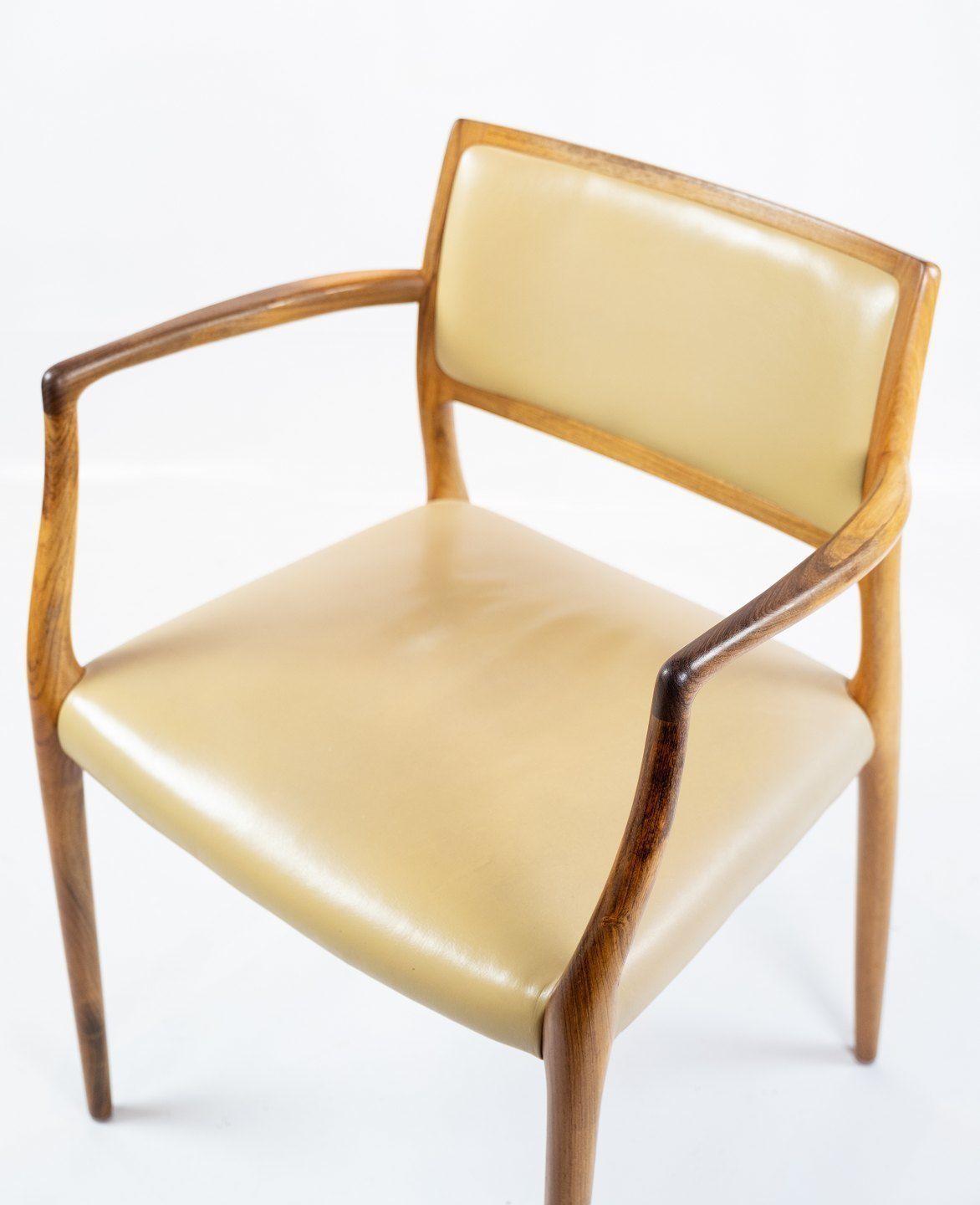 photo for sale A Pair Of Armchairs, Model 65 Made In Rosewood  And Bright Leather By Niels O. Møller And J.L. Moller   1968