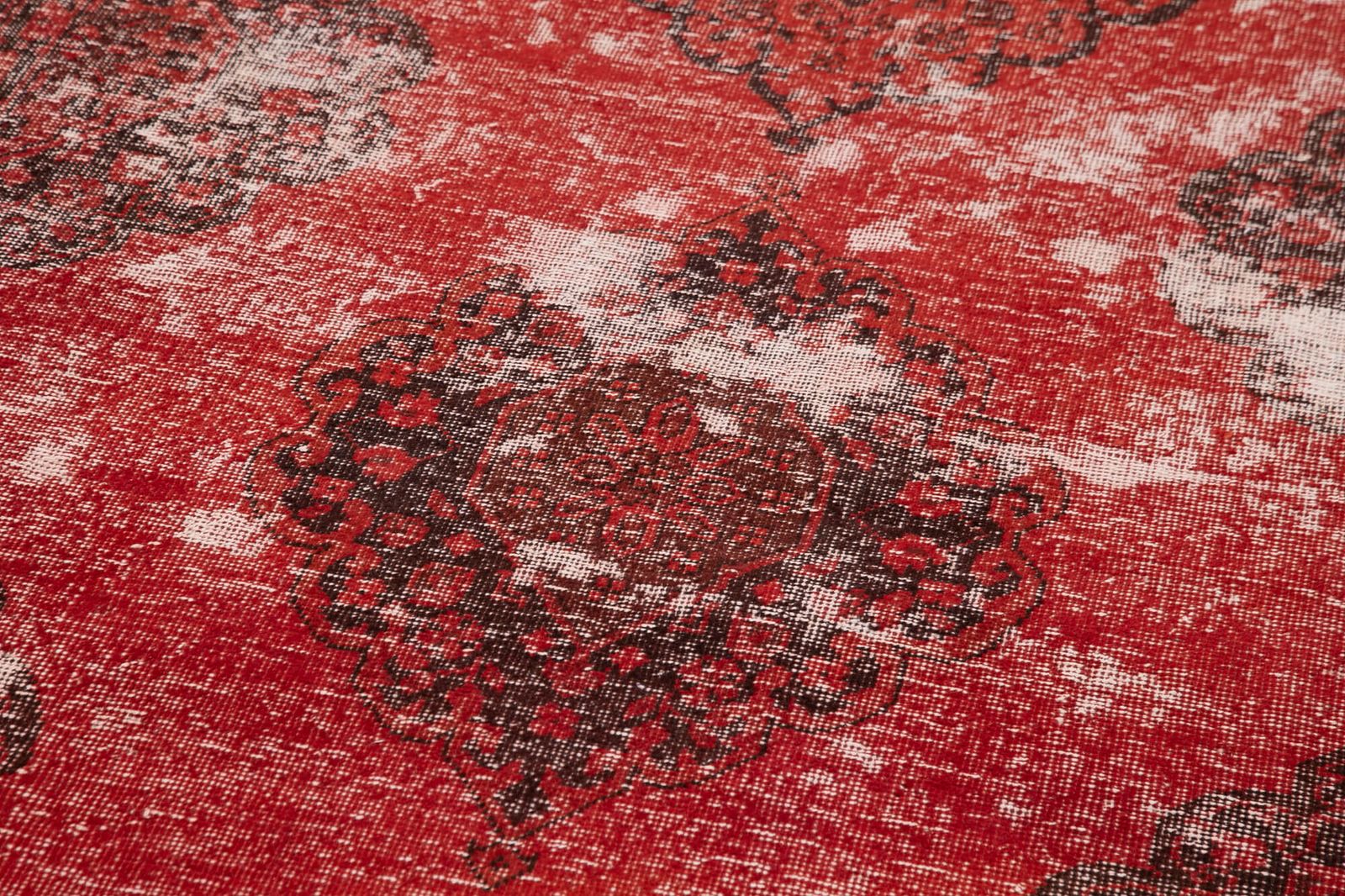 Decorative Hand Knotted Wool Turkish Red Runner Carpet photo 800.0