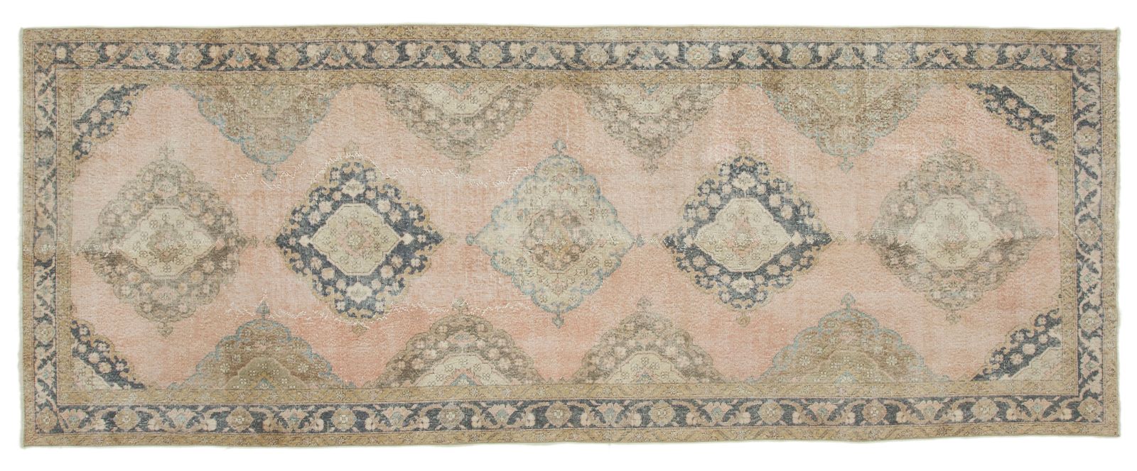 Decorative Hand Knotted Wool Turkish Beige Runner Carpet photo buy